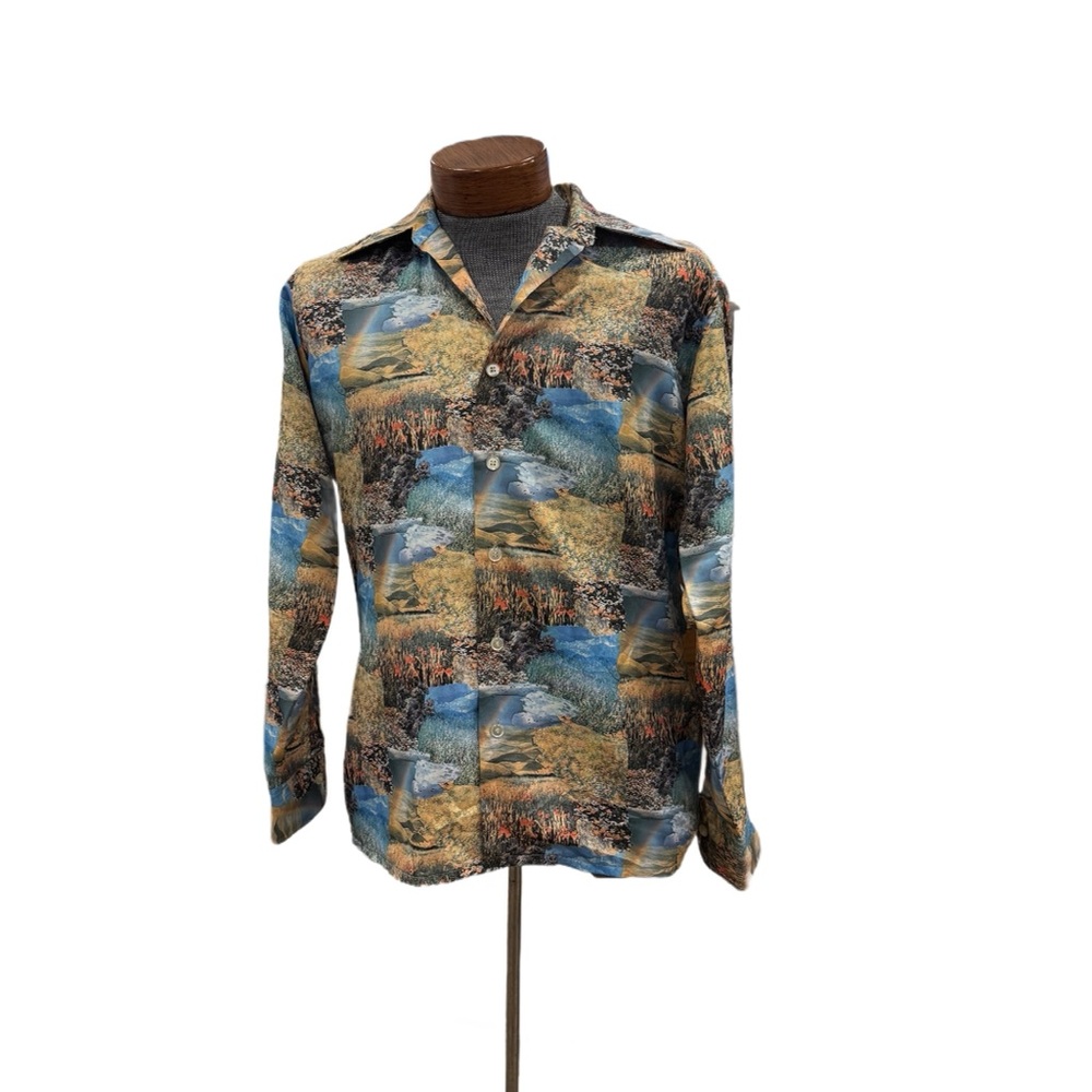 Vintage Joe Namath Scenic Print Shirt Size M